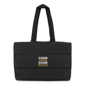 Bon café, bonne humeur - Sac shopping matelassé - noir - Devant