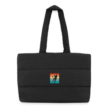 Retro Handball Handball Player - Puffer Shopping Bag - black - Front
