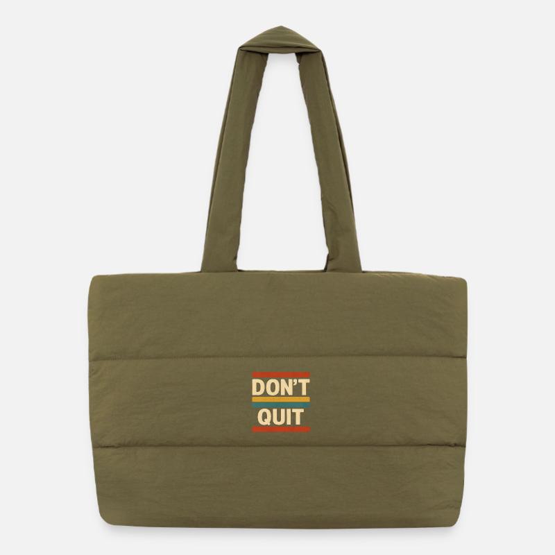 Dont Quit Retro Stripes Puffer-Einkaufstasche