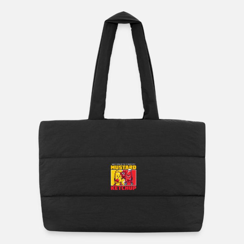 Senf vs Ketchup Bunte Kämpfe Puffer-Einkaufstasche