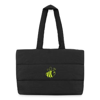Abeille Dessin animé - Sac shopping matelassé - noir - Devant