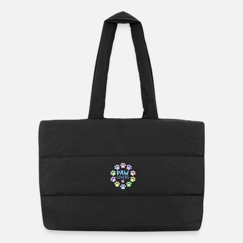 PAW LOVERS Bleu Pattes Pastel Sac shopping matelassé