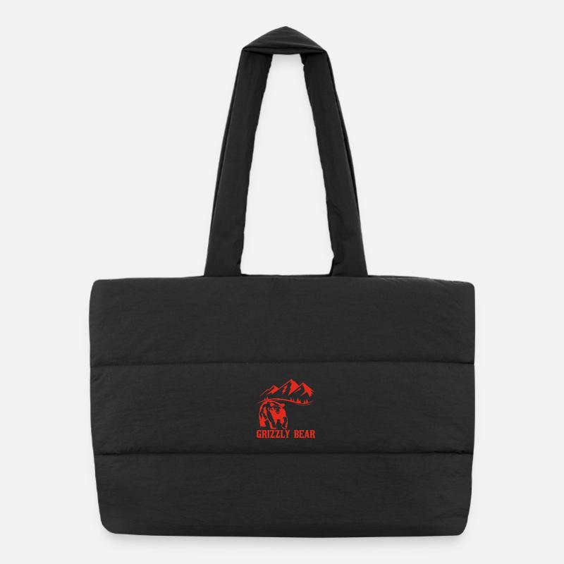 Randonnée avec un ours (rouge) Sac shopping matelassé