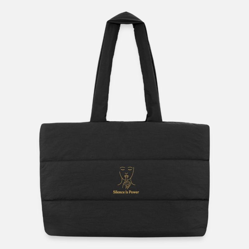 Le silence est le pouvoir - Golden Line Sac shopping matelassé
