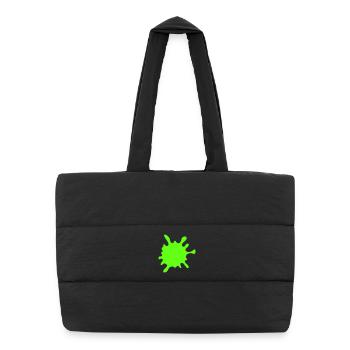 Neon Spritzer Splatter - Puffer-Einkaufstasche - Schwarz - Vorne