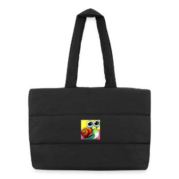 Snail - Puffer Shopping Bag - black - Front