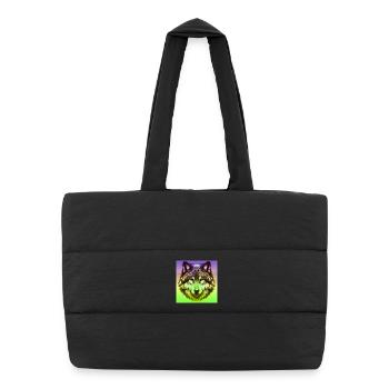 Wolf - Puffer Shopping Bag - black - Front