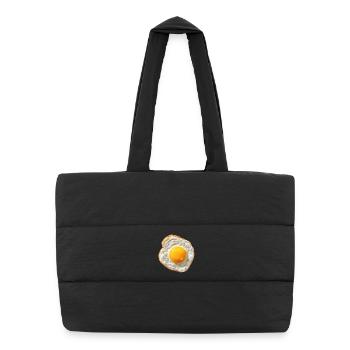 fried egg - Puffer Shopping Bag - black - Front