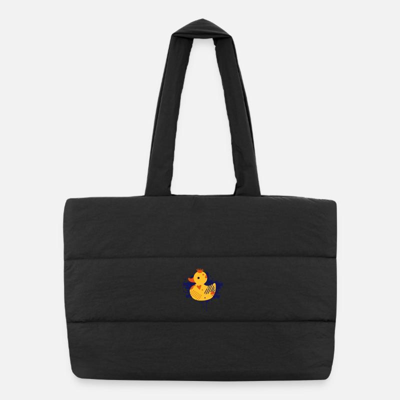 A duck with a crown as a graffiti Puffer Shopping Bag