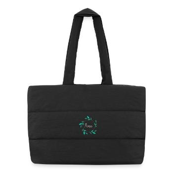 PEACE. PAIX. LIBERTÉ. EGALITE. FRATERNITE. BONHEUR - Sac shopping matelassé - noir - Devant