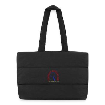 Keyword Research Magnifying Glass Logo - Puffer Shopping Bag - black - Front