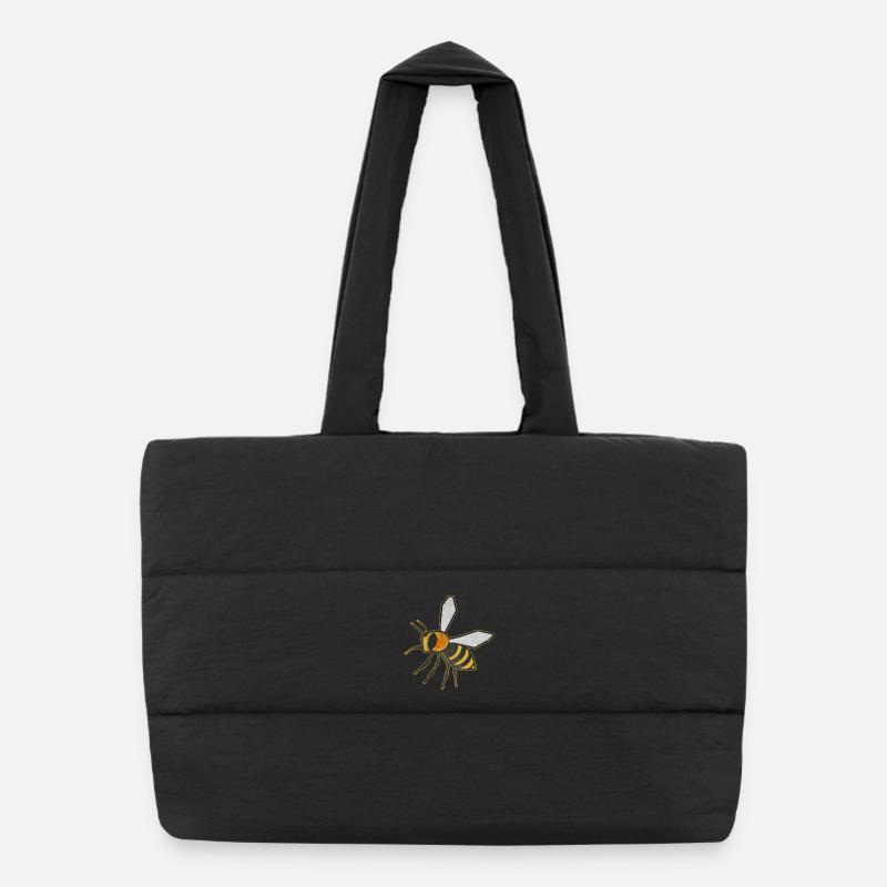 Abeille détaillée aux tons naturels Sac shopping matelassé