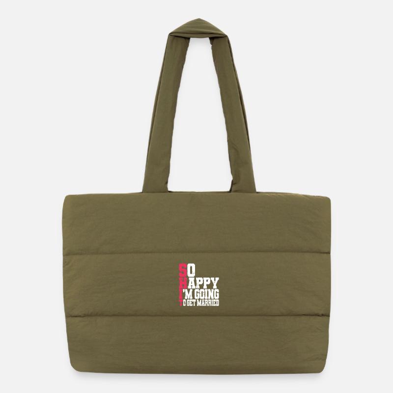 Funny Bachelor Party Engagement Wedding Married Puffer Shopping Bag