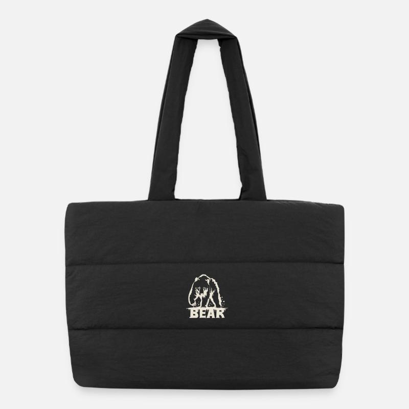 Bear Pawing [White] Puffer Shopping Bag