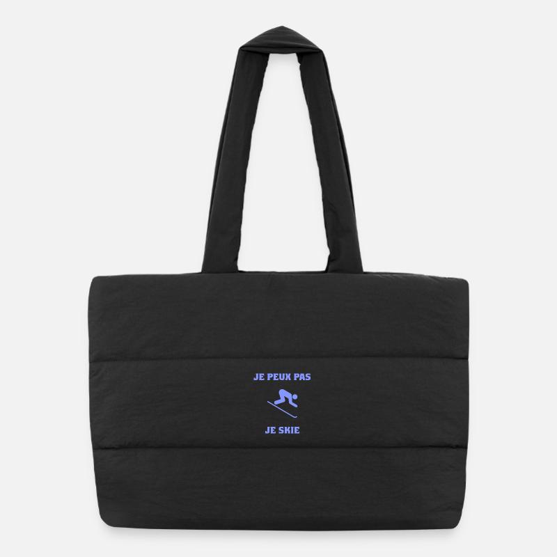 I CAN'T. SKI. SKI. RACKET. SNOW. SNOWBOARDING Puffer Shopping Bag