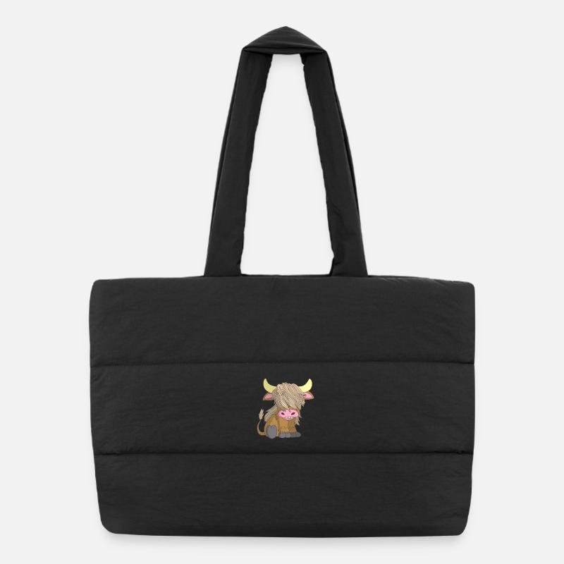 Vache à poil long Sac shopping matelassé