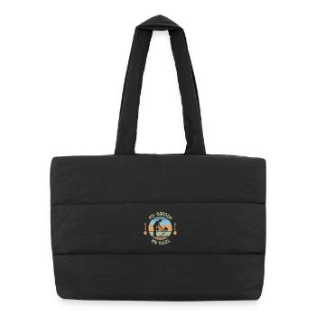 dictons drôles jardinier jardin amour logo rétro - Sac shopping matelassé - noir - Devant