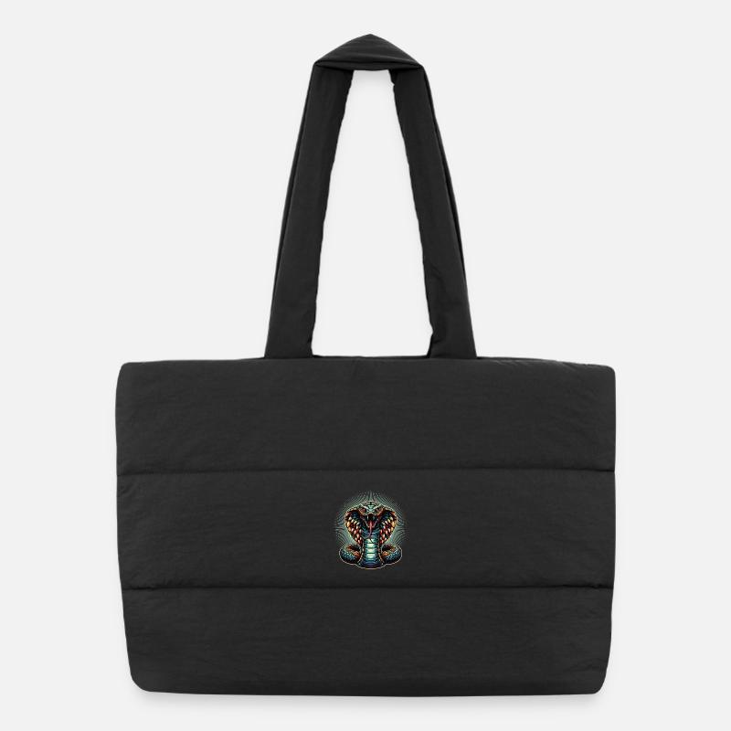 motif serpent Cobra dynamique et coloré Sac shopping matelassé