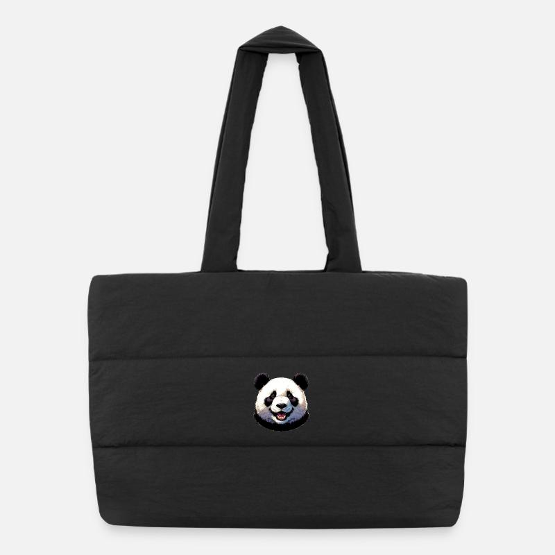 Panda - Puffer Shopping Bag - black