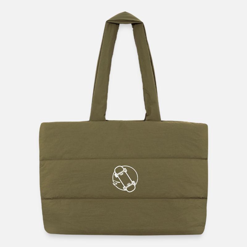 Skateboard Drawing Puffer Shopping Bag