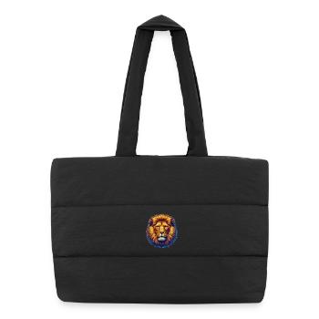 Lion - Puffer Shopping Bag - black - Front