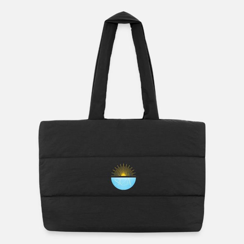 Himmel und Meer - Puffer-Einkaufstasche - Schwarz