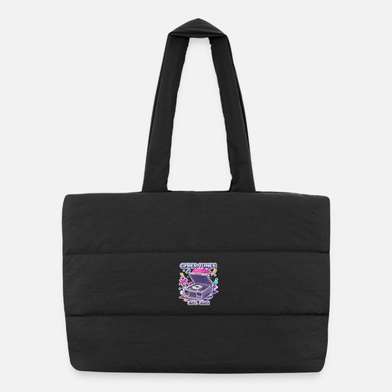 Cyber Tunes 1992 – Conception de lecteur CD rétro Sac shopping matelassé