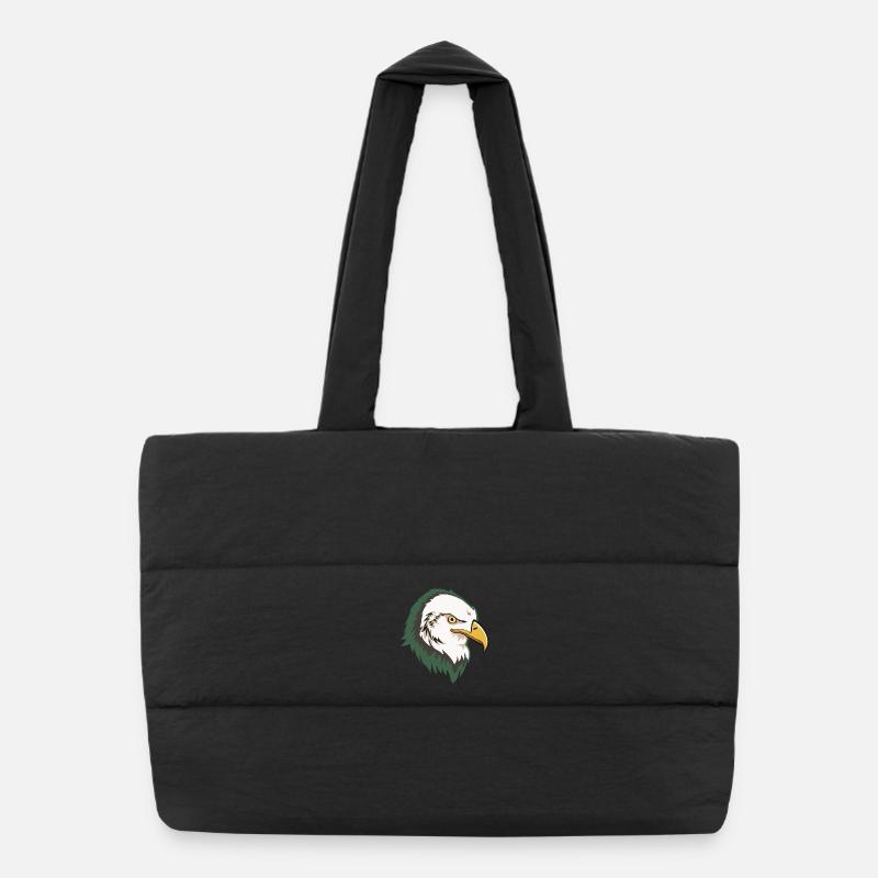 Eagle Head - Puffer-Einkaufstasche - Schwarz
