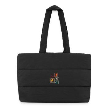 Snowboard rétro Snowboard Ski - Sac shopping matelassé - noir - Devant