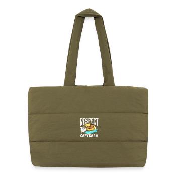 Respect for the Capybaras Cute Funny Animal - Puffer Shopping Bag - safari green - Front
