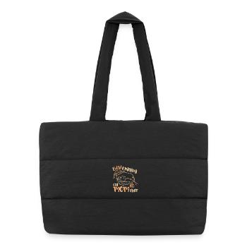 Meilleure maman de chat tricotée de tous les temps - Sac shopping matelassé - noir - Devant