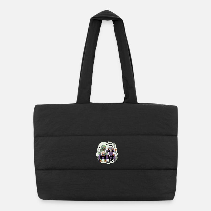 Vampire and Zombie Movie Night Puffer Shopping Bag