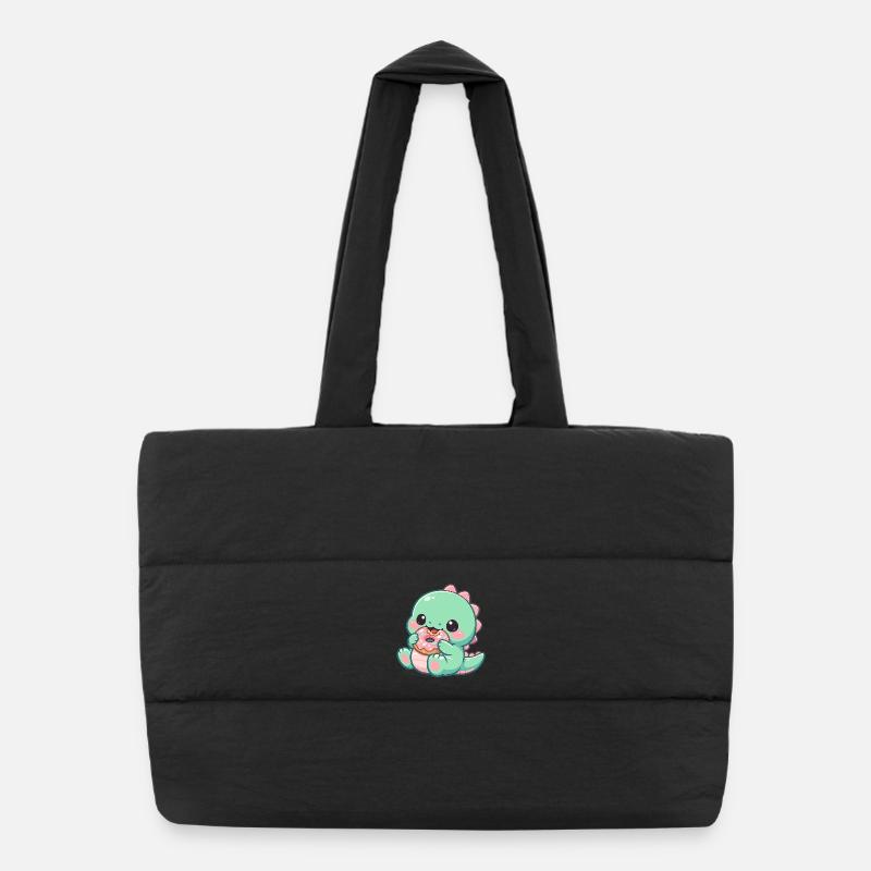 Donut Dino Zuckerfreude Puffer-Einkaufstasche