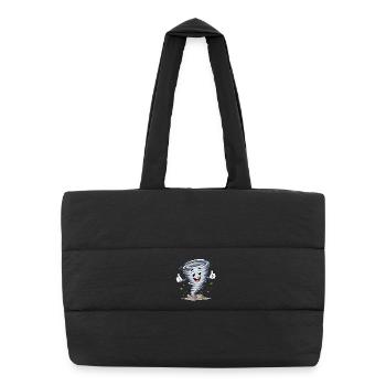 Motif météo tourbillonnant et tornade - Sac shopping matelassé - noir - Devant