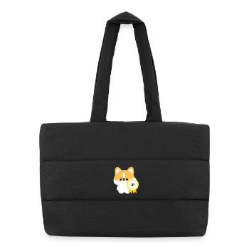 Zertifizierter NPC Corgi - Puffer-Einkaufstasche - Schwarz - Vorne