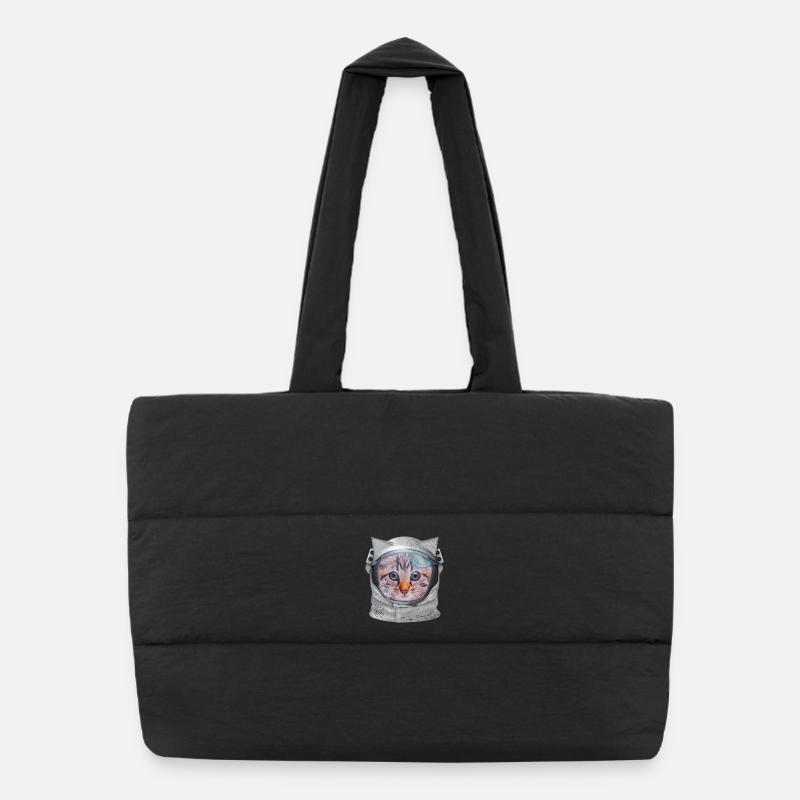 Cat in space Puffer Shopping Bag