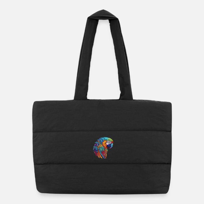 Ara perroquet Sac shopping matelassé