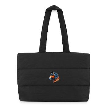Horse - Puffer Shopping Bag - black - Front