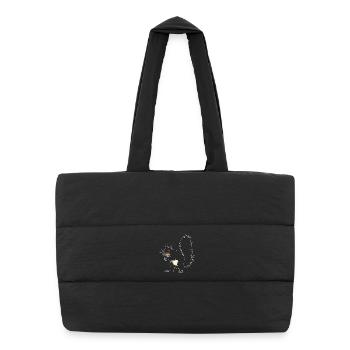 Lineart écureuil - Sac shopping matelassé - noir - Devant