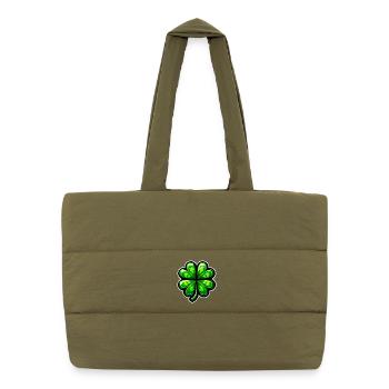 Trèfle à quatre feuilles - Sac shopping matelassé - safari green - Devant
