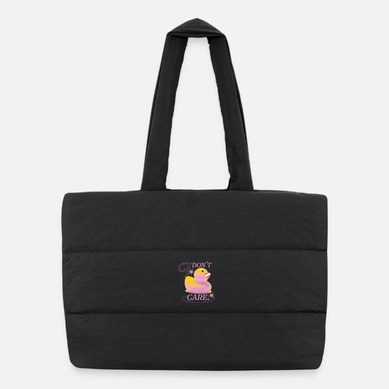 I Don’t Care Duck Puffer-Einkaufstasche