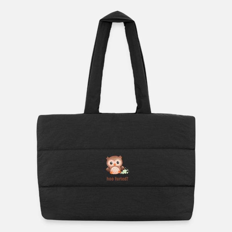Hoo Furted Owl Pun Puffer-Einkaufstasche