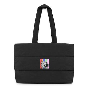 Virgo Zodiac Sign Symbol - Astrological Mandala - Puffer Shopping Bag - black - Front