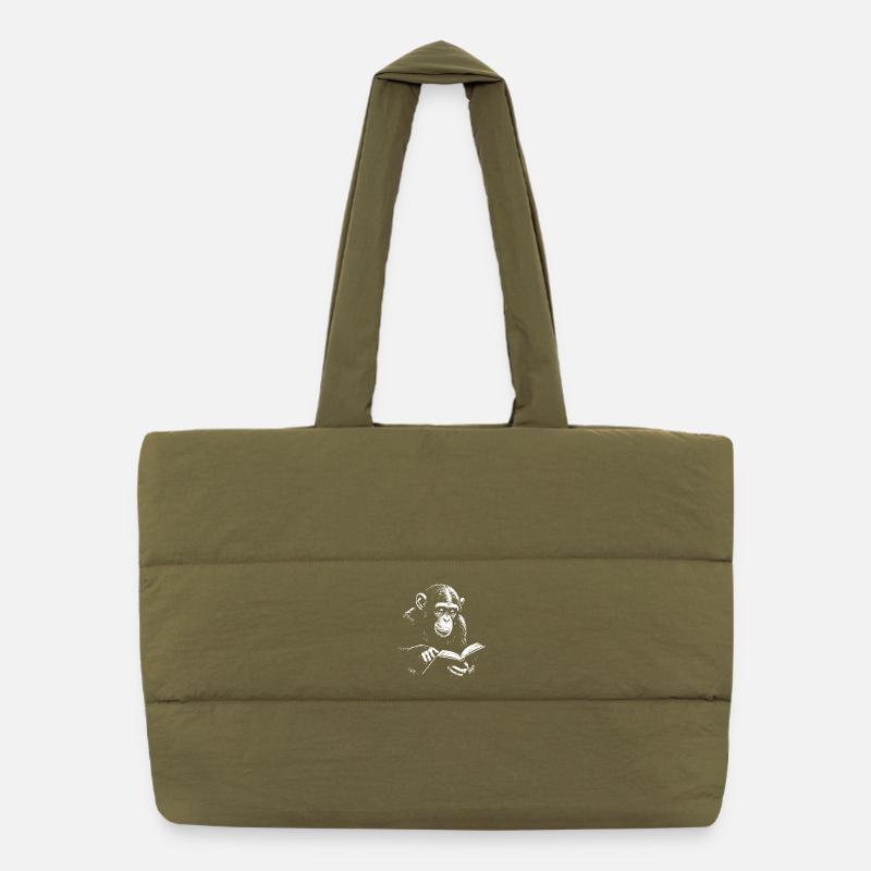 Illustration de singe en lecture Sac shopping matelassé