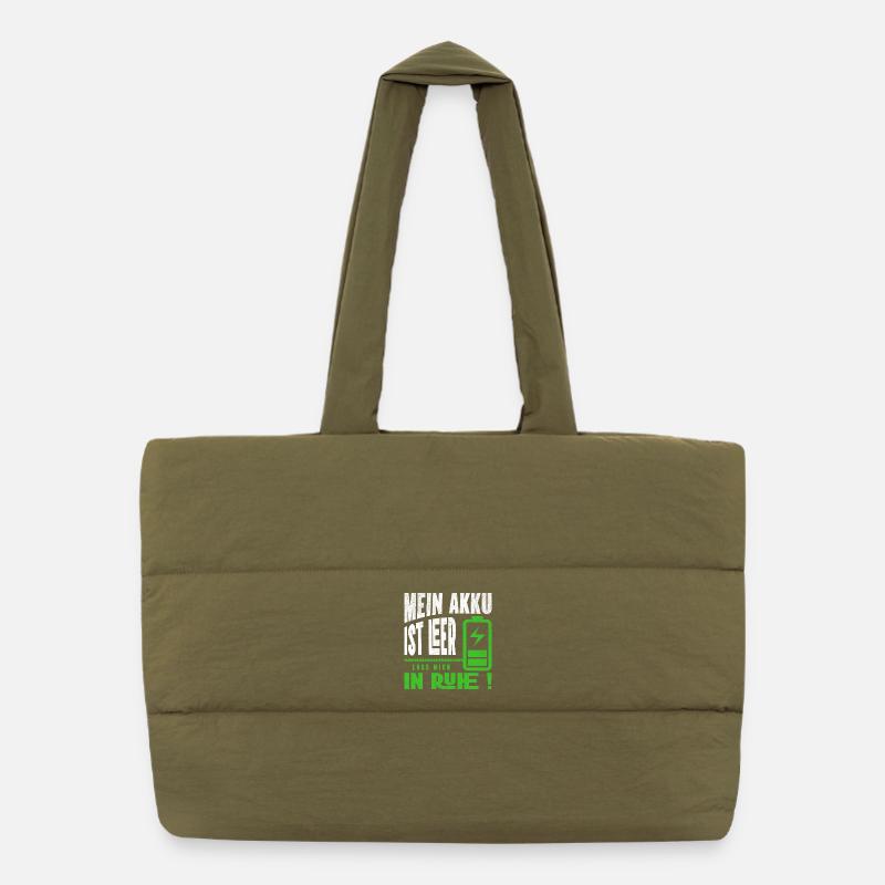 My battery is empty - Leave me alone Puffer Shopping Bag