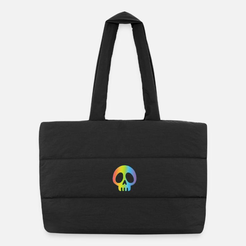 Multicolored skull Puffer Shopping Bag