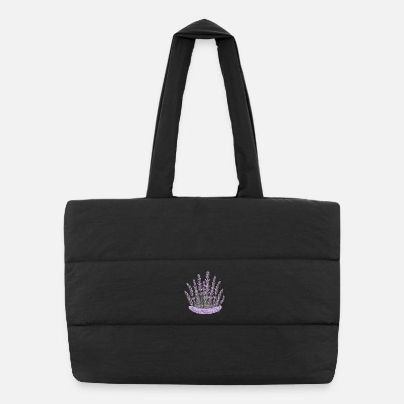 Lavendel Herz Muttertag Motiv beste Mama Puffer-Einkaufstasche