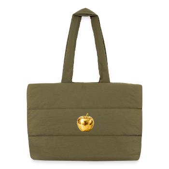 Goldener Apfel – Premium Shine - Puffer-Einkaufstasche - safari Green - Vorne