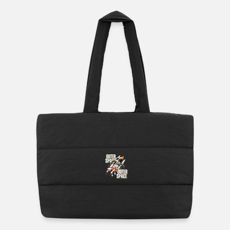 Astronaute en saut de fusée Sac shopping matelassé
