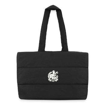 Strong construction worker with gears - Puffer Shopping Bag - black - Front